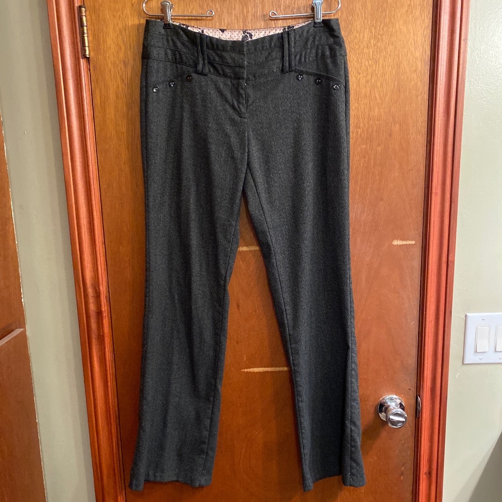 Dark Grey Tweed Dress Pants - Size 7 Juniors